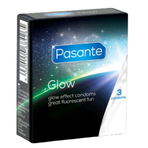 Pasante Glow kondómy Svietiace v tme, 3 kusy