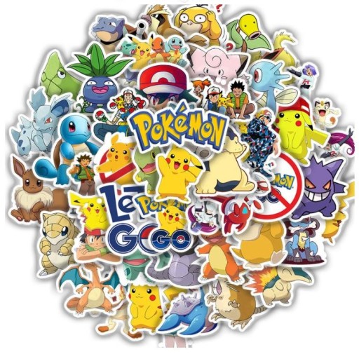 Nálepky Pokémon s Pikachu Sada 50 kusov v kufríku Nálepky pre dieťa ako darček