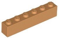 LEGO 3009 BRICK 1x6 nugátové stredné NOVINKA (2g)