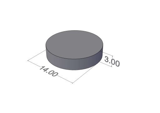 Cylindrický feritový magnet MW 14x3 F30, sada 100 kusov