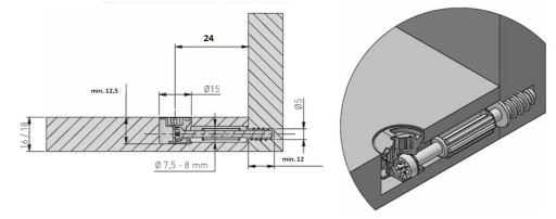 GTV excentrický konektor excentrický + kolík 6,3x35 mm - 10 ks.