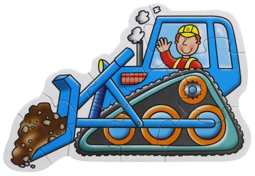 Náučné puzzle Stavebné vozidlá Bager Nakladač Miešačka na betón 32 ks.