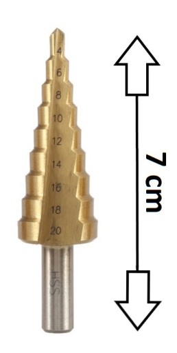 KROKOVÝ KUŽELOVÝ VRTÁK 4-20 mm