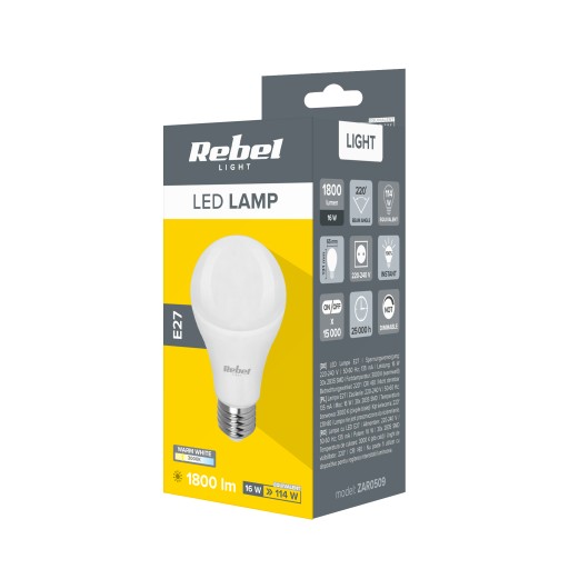 LED žiarovka 16W E27 1800lm 3000K Rebel