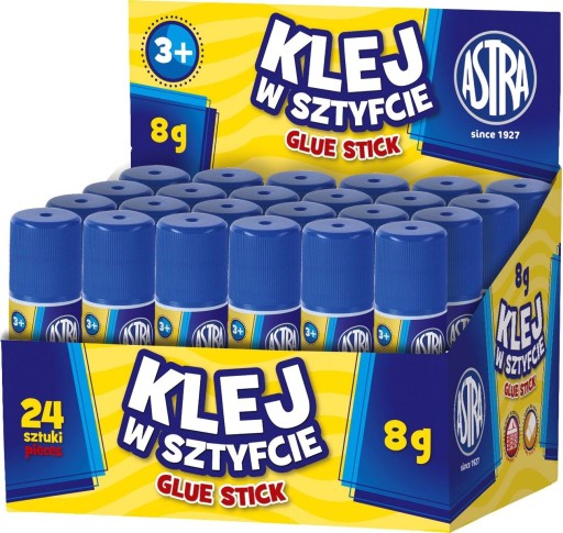 VEĽMI SILNÉ ŠKOLSKÉ LEPIDLO 8g ASTRA nekrčí papier x 3