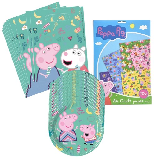 Narodeninová súprava PEPPA PIG na párty, taniere, papierové tašky