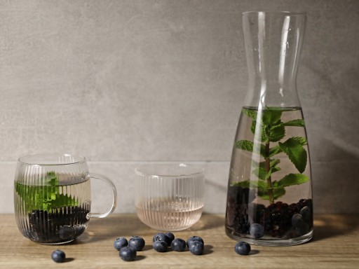 TEPELNE ODOLNÝ ryhovaný hrnček bez ucha JUSTINE GLASS 400 ml long drink