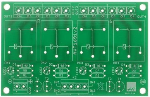 Univerzálny reléový modul, AVT1691 PCB
