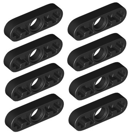 LEGO Flat Beam 1x3 čierna (6632/65123/6331723) x8