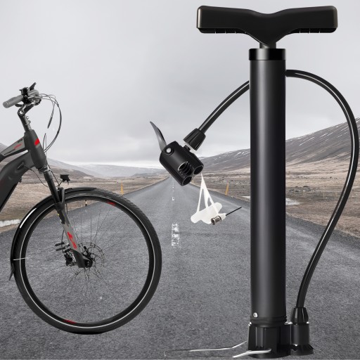 NOŽNÁ BICYKLOVÁ PUMPA na cyklistické lopty, malá špička s univerzálnou hadicou