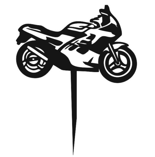 Motocykel čierny pretekársky športový topper PLEXI
