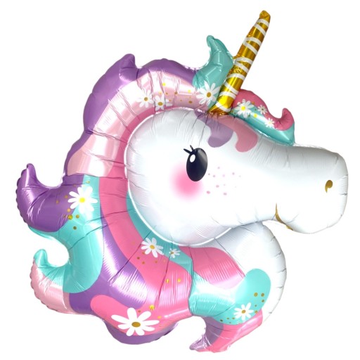 Fóliový balónik UNICORN UNICORN, farebný, veľká hlava jednorožca