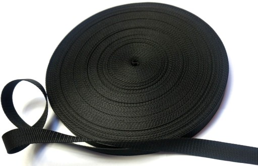 Páska na prenášanie koženého popruhu 15 mm - 5 m Čierna