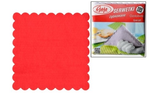 PODÁVANÉ obrúsky 15x15cm ČERVENÉ (200) REDPLAST