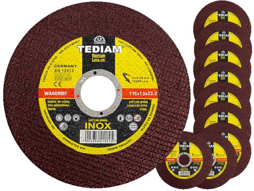 REZNÉ KOTOUČE NA ŠTÍT NA KOV, INOX OCEL 115x1,0 TEDIAM PREMIUM 115 x 1,0
