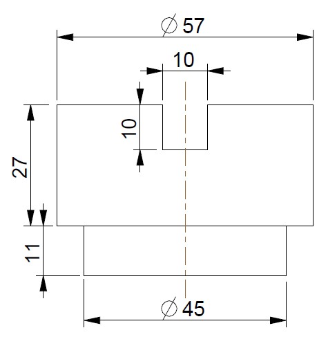 Guma na zdvíhač žabiek s drážkou 57x45mm