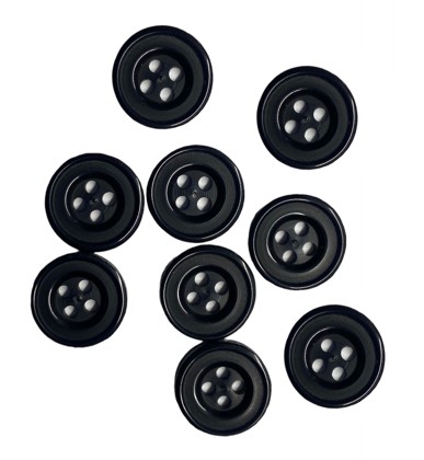 Odevný gombík tmavomodrý okrúhly gombík 15mm 144 ks