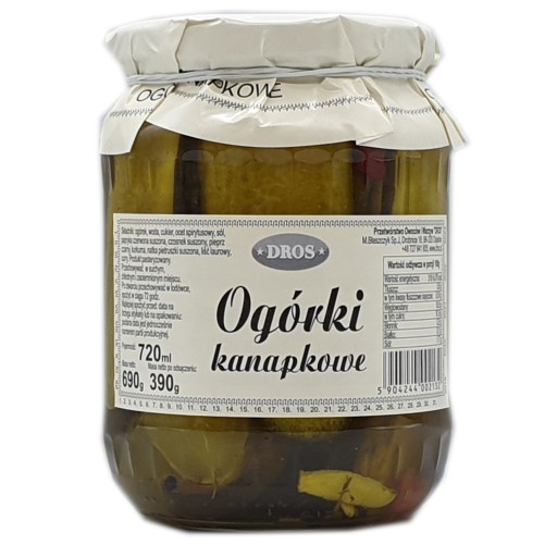 Sendvičové uhorky 720 ml/690 g – DROS
