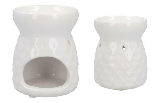 Biely keramický voňavý krb