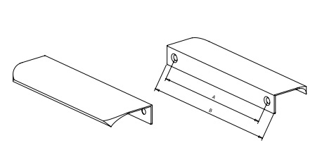 Nábytkové madlo Edge, matná čierna, 128 mm