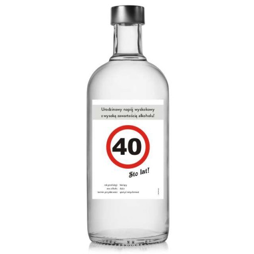 narodeninové etikety na ALCOHOL vodka 40. narodeniny