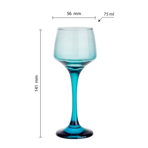 POHÁR NA VODKU, LIKÉRY, LIKÉR 75 ml, TYRKYSOVÁ