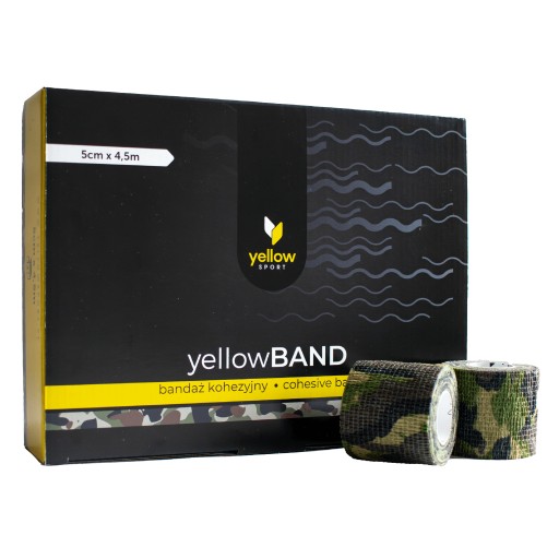 Samolepiaca stabilizačná súdržná bandáž YellowBAND 5cm camo zelená