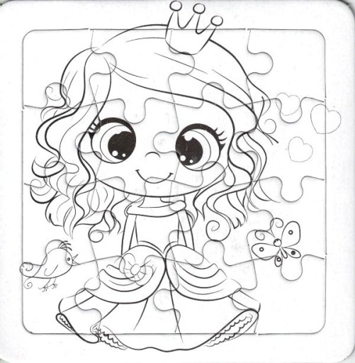 Puzzle sfarbenie princezná princezná