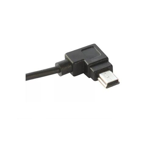 Uhlový USB - Špirálový kábel Mini USB, ĽAVÝ, 1,5 m