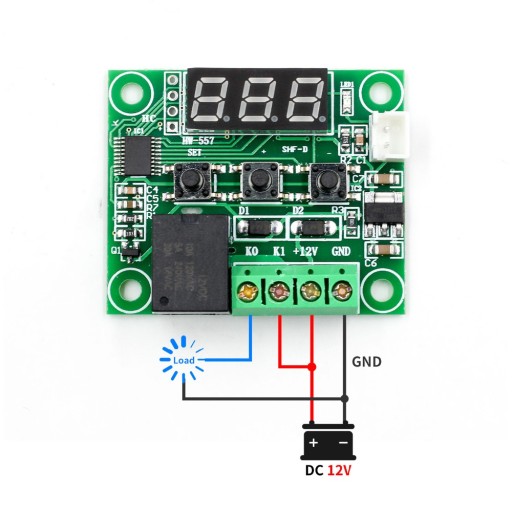 DIGITÁLNY TERMOSTAT W1209 -50C+110C 12V SO SNÍMAČOM