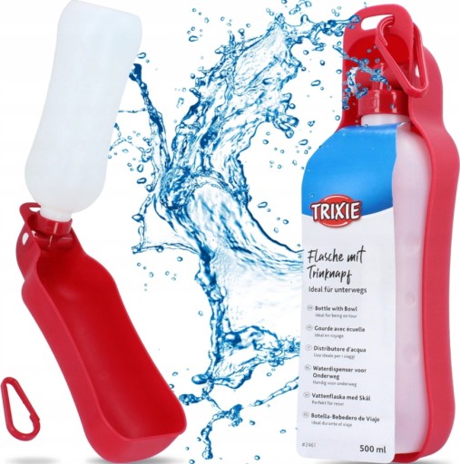 TRIXIE Fľaša Fľaša na vodu s miskou pre psov 500ml