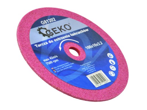 Kotúč na ostrenie reťaze 100x10x3,2 GEKO G812