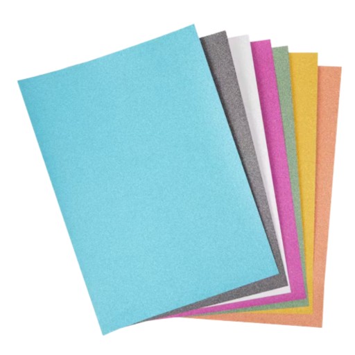 Glitrové obliečky DEKORATÍVNY GLITTROVÝ PAPIER A4 8 farieb