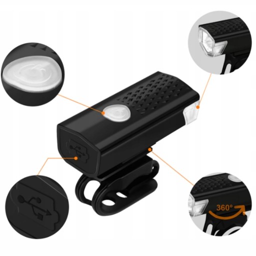 LED BICYKLOVÉ SVETLO ZADNÉ PREDNÉ NA BICYKEL USB SET