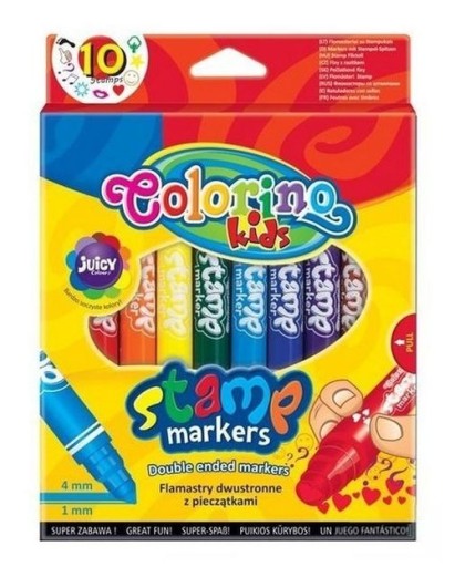Obojstranné fixky s pečiatkami Colorino, 10 ks