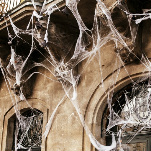 Umelá pavučina 2 pavúky halloweenska dekorácia