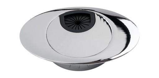 Káblová priechodka oválna, priemer 60 mm, lesklý chróm - KD-60/O AMIX