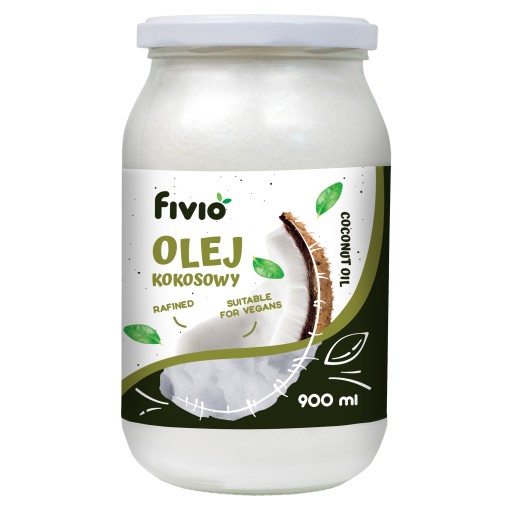 FIVIO RAFINOVANÝ KOKOSOVÝ OLEJ, BEZ ZÁPACHU, ČISTÝ 900ML