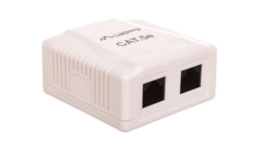 POVRCHOVÁ ZÁSUVKA PRE 2x RJ-45 LAN ETHERNET KÁBLE