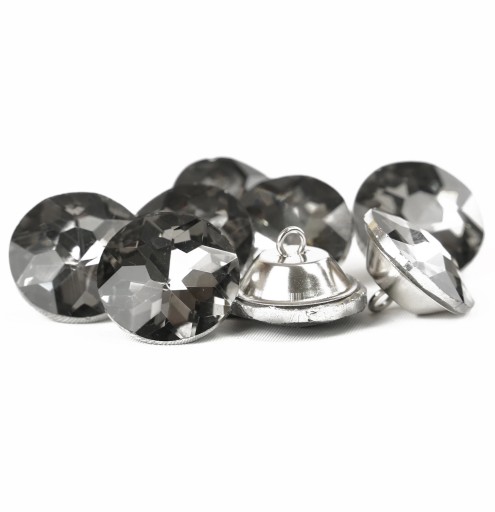 GOMBÍKY KRYŠTÁLOVÉ ČALÚNENIE 25,0 MM ŠEDÉ 8 KS