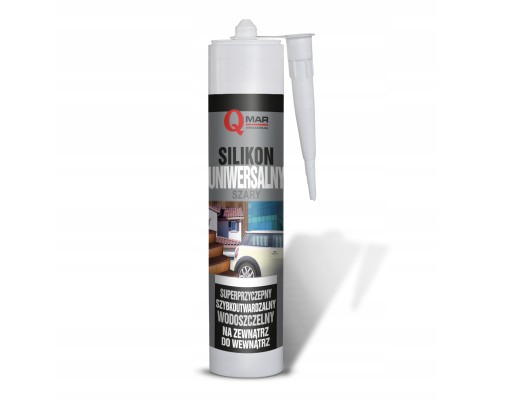 ŠEDÝ univerzálny stavebný silikón, RÝCHLOSCHNÚCI, 300 ml QMAR