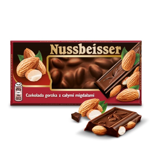 Nussbeisser horká čokoláda s mandľami Alpen Gold 100 g