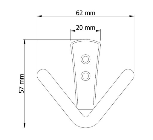 Dvojitý vešiak Anchor, zamak, skrutkovaný, šedý