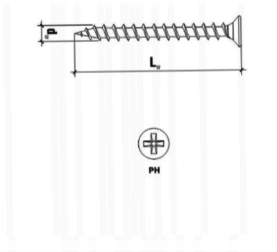 Fosfátovaná skrutka do dreva 4,2x90 - 1 kg
