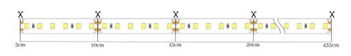 LED pásik na schody/stupačky, studená biela, 12V