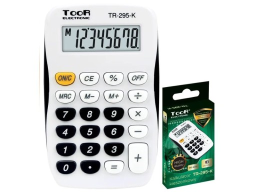 TR-295-K VRECKOVÁ KALKULAČKA, BIELA A ČIERNA