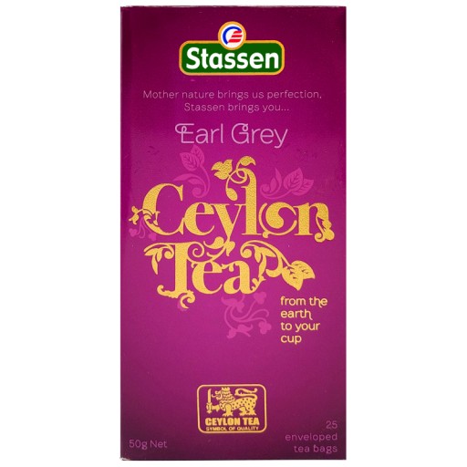 STASSEN ČAJ Earl Grey čierny Cejlonský BERGAMOT - 25 VRECOV