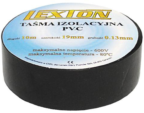 PVC izolačná páska, sada 10 kusov, čierna, 19x10m