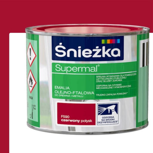 ŚNIEŻKA Supermal Oil-ftalátový email GLOSS 200ml ČERVENÝ