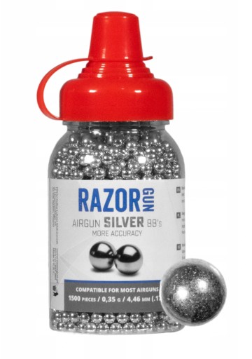 RazorGun Silver oceľové BB pelety 4,46 mm 1500 ks.